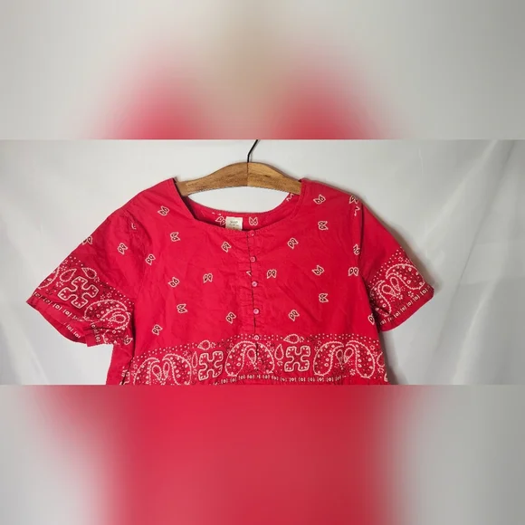 Vintage Blair 80s Red Bandana Dress Size Large - Picture 3 of 11